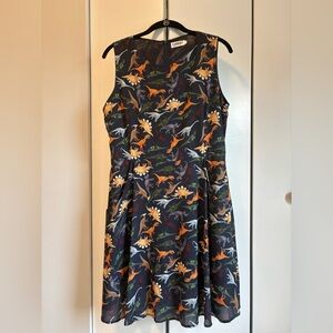 Sleeveless Dinosaur Print Dress